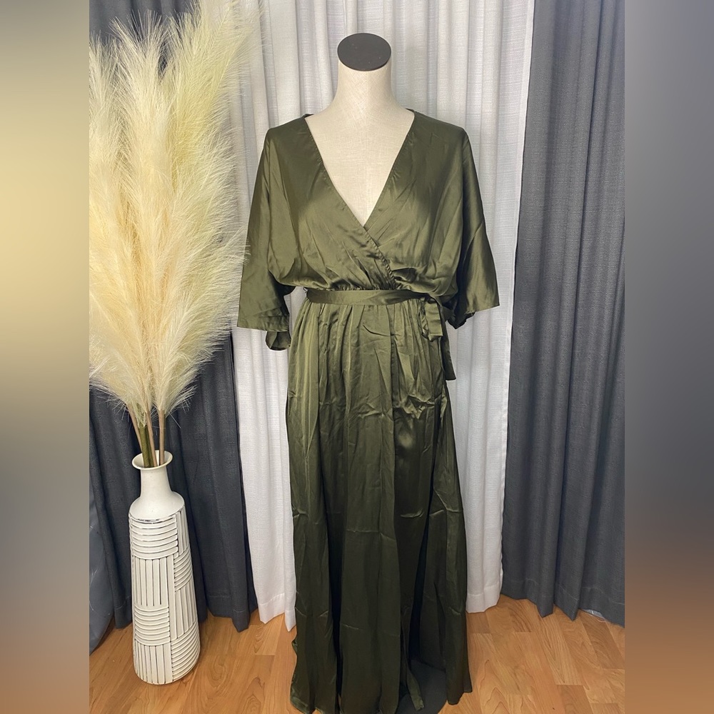 Olive green max dress
